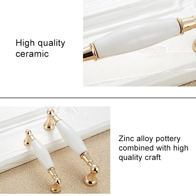 5027-128 Gold Imitated Zinc Alloy Ceramic Handle for Cabinet Wardrobe Drawer Door, Hole Spacing: 128mm