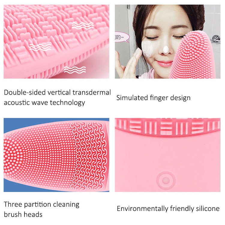 CNaier AE-618 Battery-powered Silicone Acoustic Wave Face Skin Care Electric Facial Cleanser