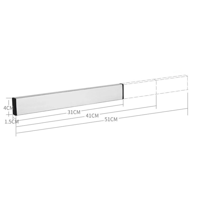 Kitchen Free Punching Wall-mounted 304 Stainless Steel Magnetic Knife Holder, Size:41x4x1.5cm