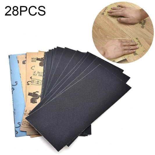 28 PCS LANHU Grit 120-3000 Wet And Dry Polishing Grinding Sandpaper，Size: 22.9 x 9.1cm
