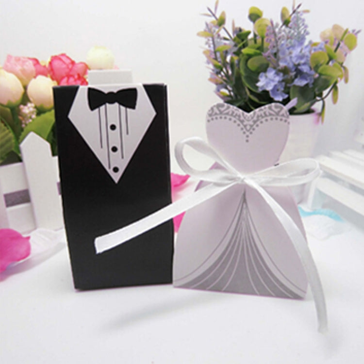 100 PCS Wedding European The Bride and Groom Sugar Box