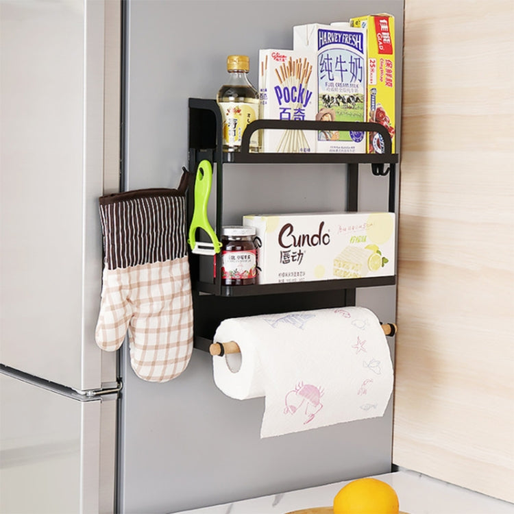 Kitchen Double Layers Magnetic Refrigerator Rack Storage Holder