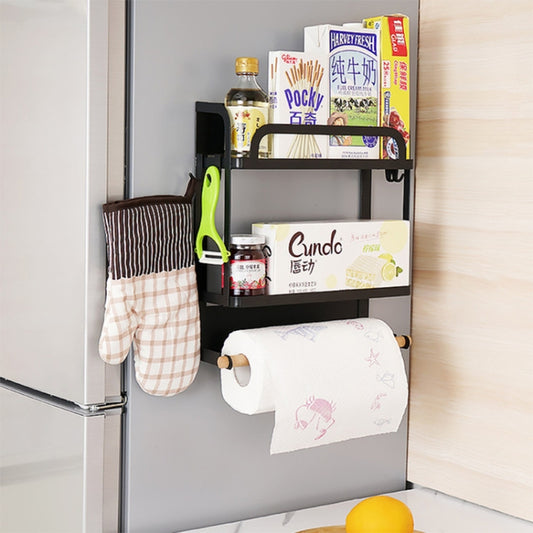 Kitchen Double Layers Magnetic Refrigerator Rack Storage Holder