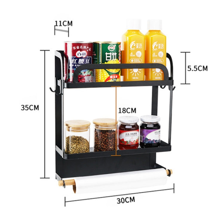 Kitchen Double Layers Magnetic Refrigerator Rack Storage Holder