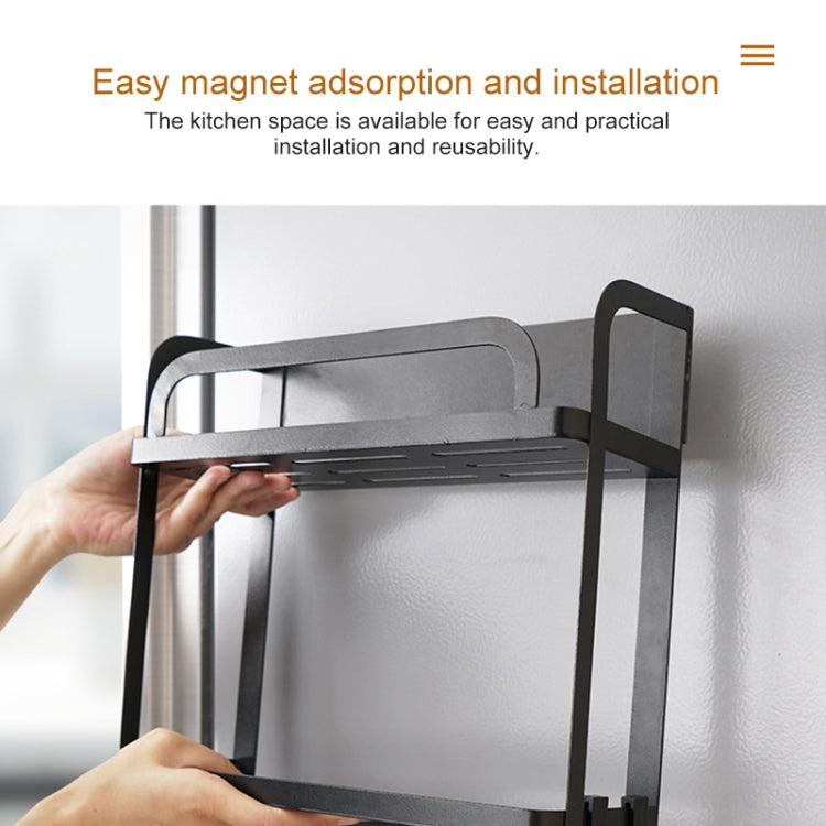 Kitchen Double Layers Magnetic Refrigerator Rack Storage Holder