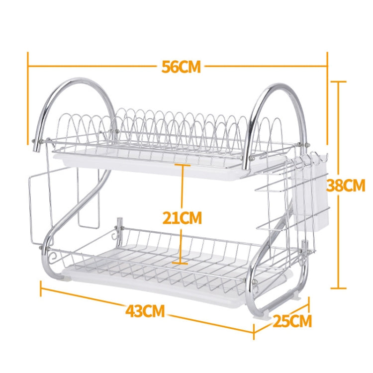 Multi-function Kitchen Stainless Steel Double Diskes Rack Hanging Knife Chopping Block Holder