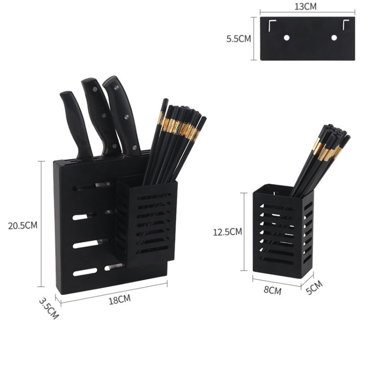 Stainless Steel Wall-mounted Kitchen Rack Hanging Kinfe Chopsticks Canister Holder