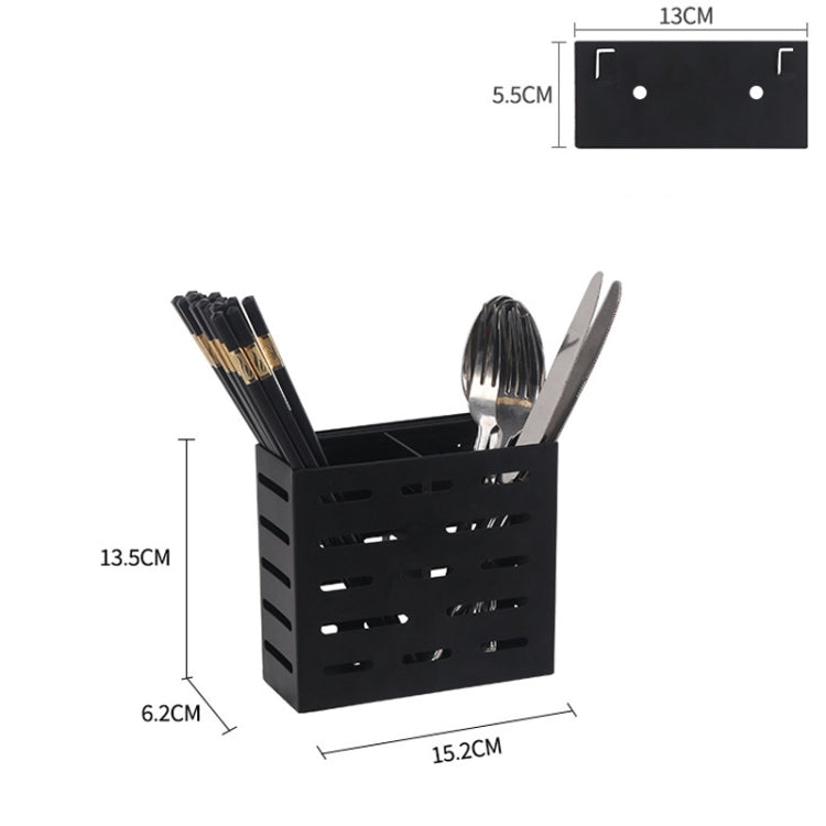 Stainless Steel Wall-mounted Kitchen Rack Double Cage Chopsticks Canister Holder