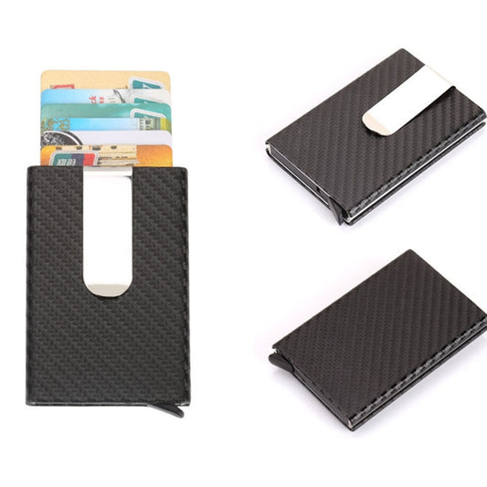 Carbon Fiber Antimagnetic Solid Color Credit Card Holder Money Clip Wallet, Size: 10*6.6cm