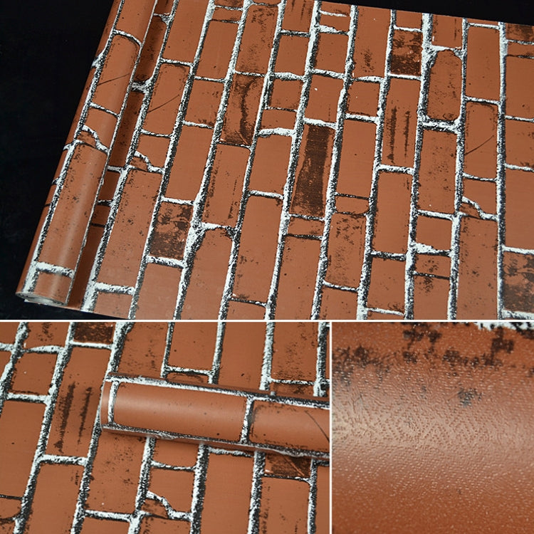 Coffee Brick Creative 3D Stone Brick Decoration Wallpaper Stickers Bedroom Living Room Wall Waterproof Wallpaper Roll, Size: 45 x 1000cm