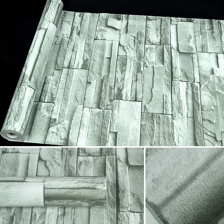 Green Brick Creative 3D Stone Brick Decoration Wallpaper Stickers Bedroom Living Room Wall Waterproof Wallpaper Roll, Size: 45 x 1000cm