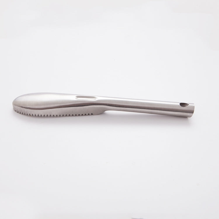 Kitchen Essential Stainless Steel Bidirectional Sawtooth Fish Scraper Fish Scale Planing Knife