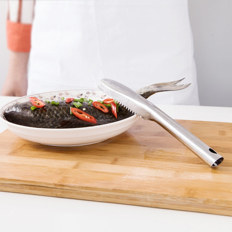 Kitchen Essential Stainless Steel Bidirectional Sawtooth Fish Scraper Fish Scale Planing Knife