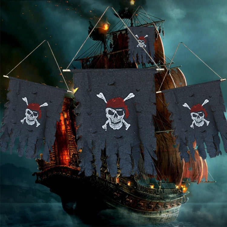 Halloween Decoration Jolly Roger Skull Banner Pirate Flag Party Supplies, Large Size: 76 x 90cm