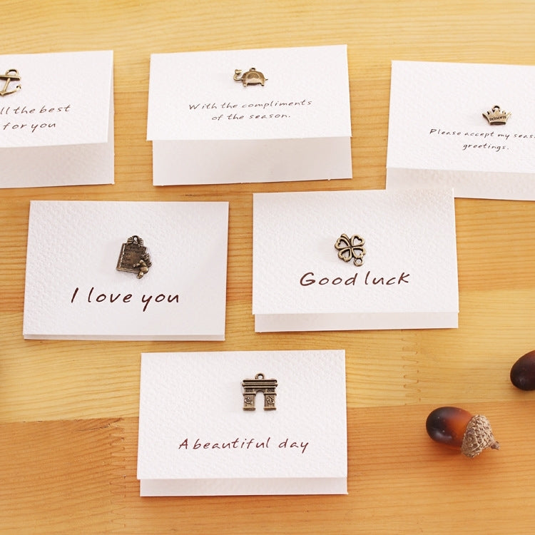 20 PCS Creative Simple Mini Ornaments Greeting Card Birthday Card DIY Folding Blessing Card Postcard, Random Style Delivery