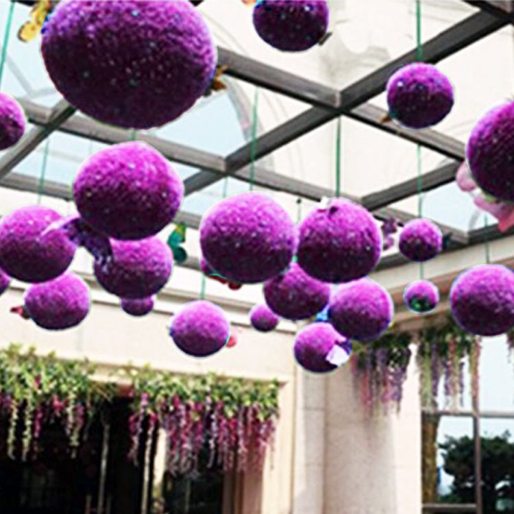 Artificial Purple Eucalyptus Plant Ball Topiary Wedding Event Home Outdoor Decoration Hanging Ornament, Diameter: 11.4 inch