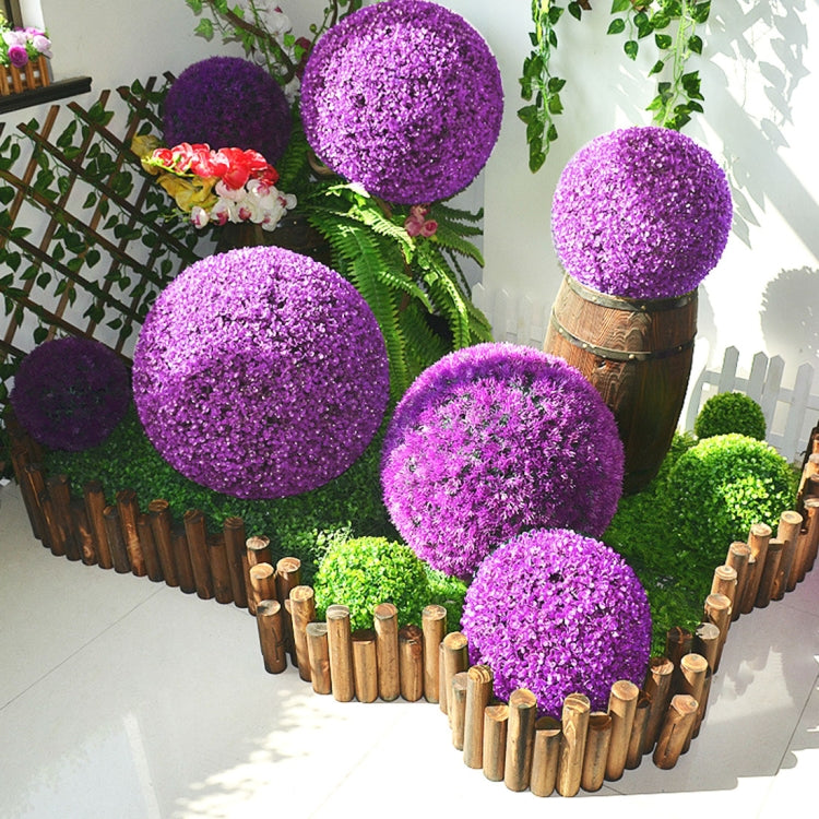 Artificial Purple Eucalyptus Plant Ball Topiary Wedding Event Home Outdoor Decoration Hanging Ornament, Diameter: 13.4 inch