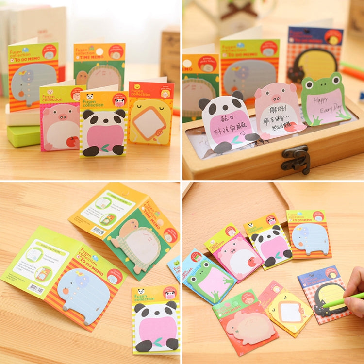 40 PCS Cartoon Animal Shaped Self Adhesive Memo Pad N-times Sticky Notes Bookmark School Office Supply, Random Style Delivery