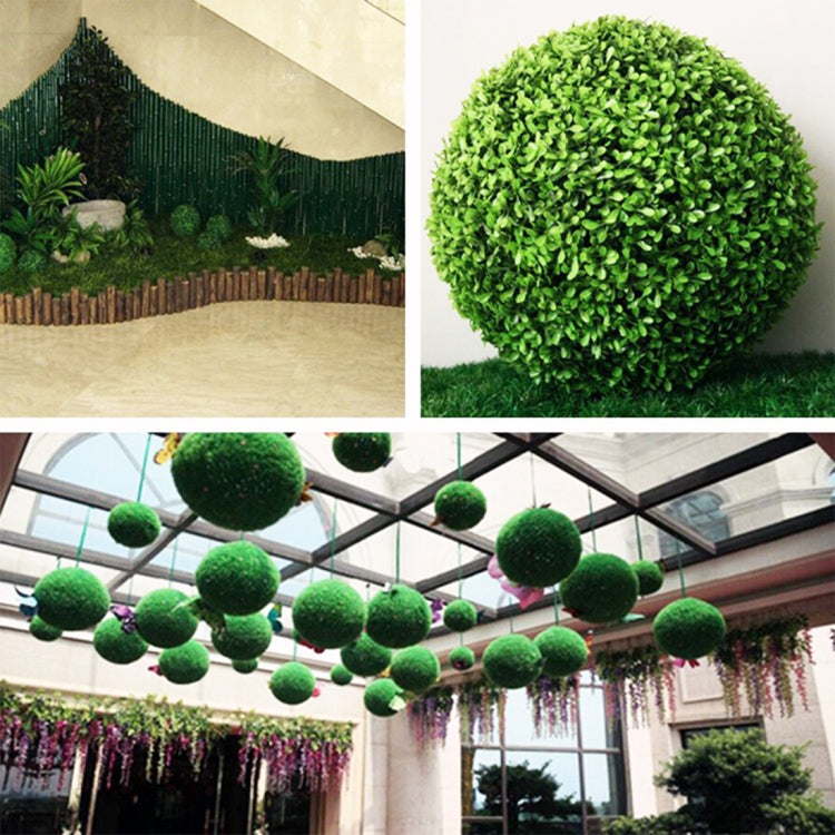 Artificial Green Eucalyptus Plant Ball Topiary Wedding Event Home Outdoor Decoration Hanging Ornament, Diameter: 11.4 inch