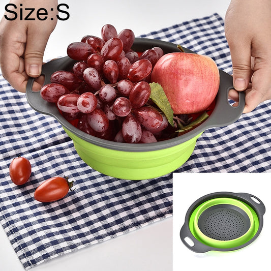 Creative Folding Vegetables Fruits Storage Basket Organizer Drain Basket, S, Size: 24.5*20*9cm