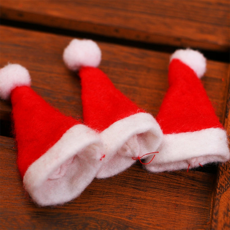 20 PCS Christmas Dinner Table Decoration Candy Lollipop Hat, Non-woven Fabric Mini Christmas Hat