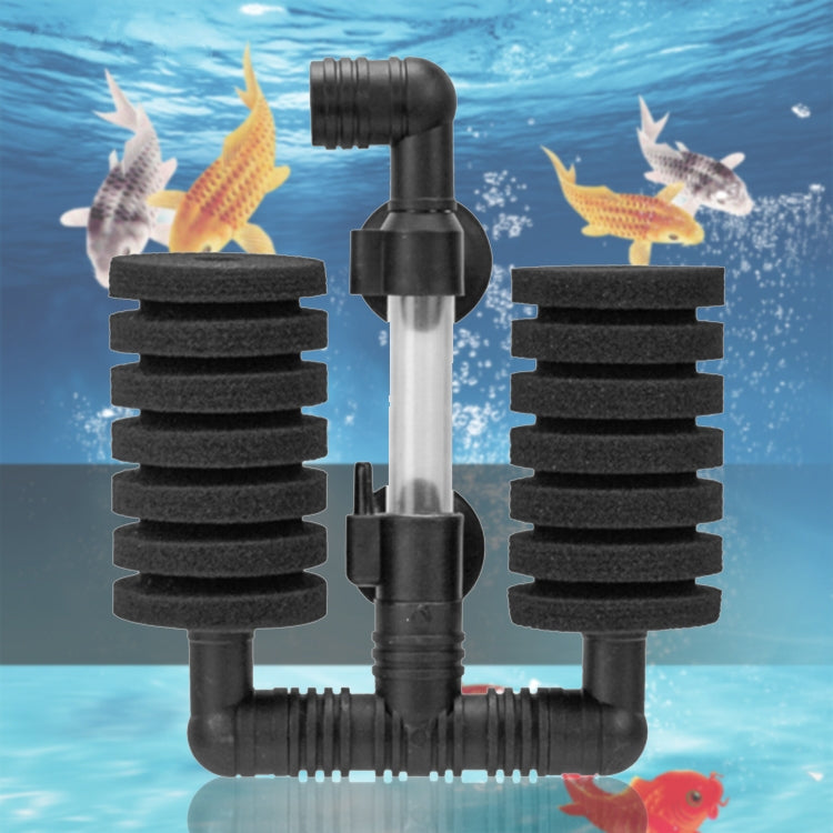 Wall-mounted Aquarium Mini Double Head Pneumatic Mute Biochemical Cotton Filter