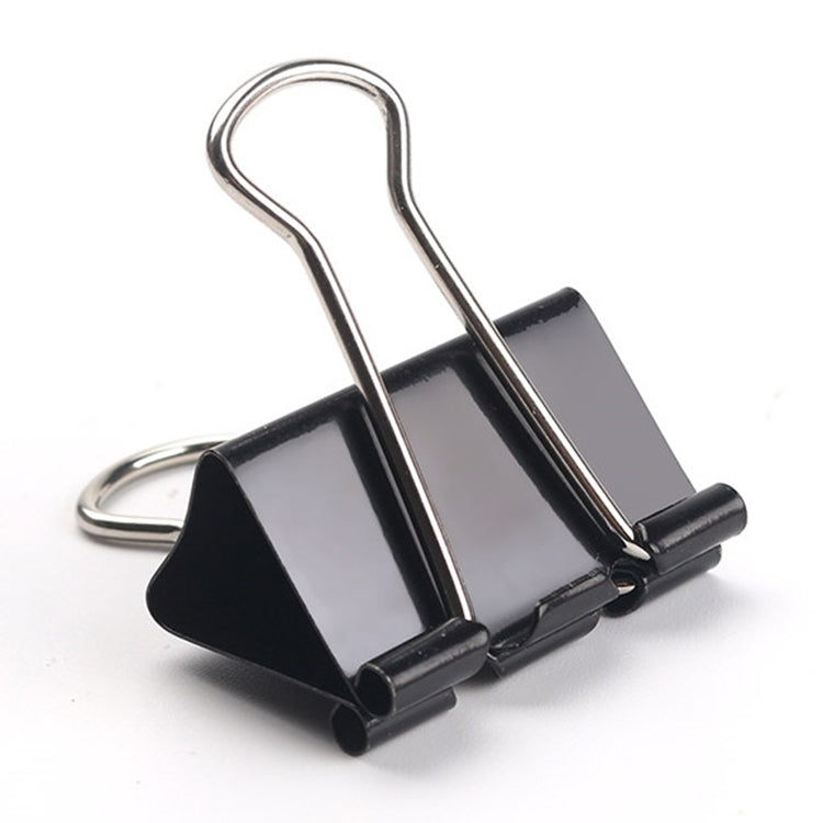 100PCS 19mm Black Metal Clip Notes Letter Paper Clip Office Bind