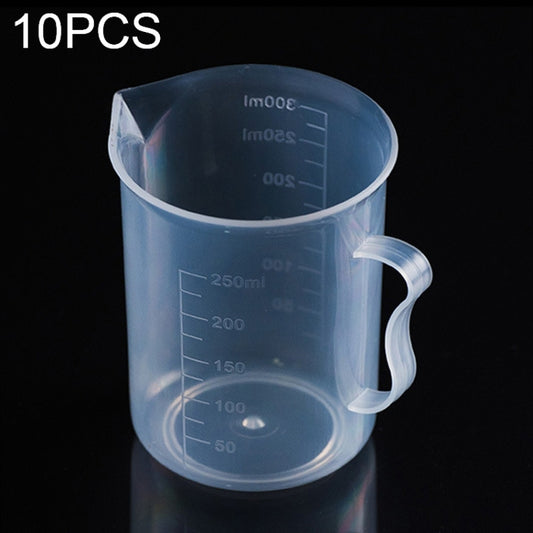 10 PCS 250ml Food Grade PP Plastic Flask Digital Measuring Cup Cylinder Scale Measure Glass Lab Laboratory Tools