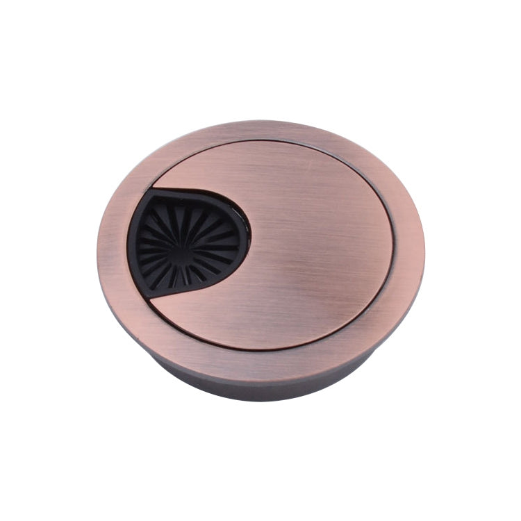 2 PCS Desk Computer Desktop Zinc Alloy Round Threading Box Hole Cover, Hole Diameter: 50mm (Bright Gold)