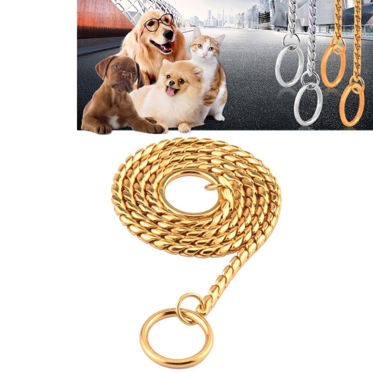 Pet Collars Pet Neck Strap Dog Neckband Snake Chain Dog Chain  Solid  Metal Chain Dog Collar，Length:40cm