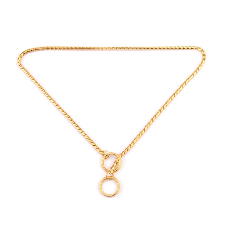 Pet Collars Pet Neck Strap Dog Neckband Snake Chain Dog Chain  Solid  Metal Chain Dog Collar，Length:65cm