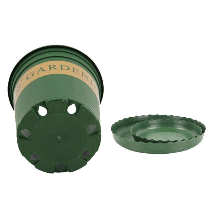 Flower Pots Plant Nursery Pots Plastic Pots Creative Gallons Pots with Tray,Size:12*16*12cm, Random Text Background Color Delivery