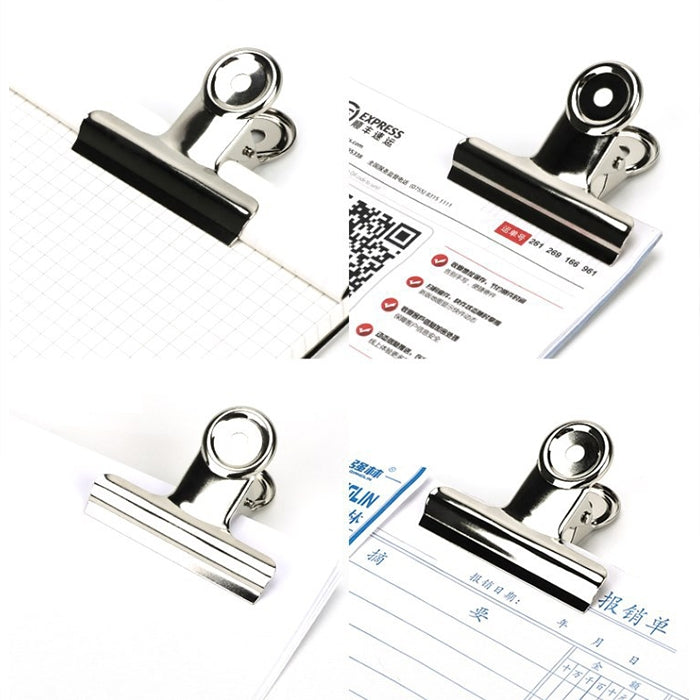 10pcs 50mm Silver Metal Stainless Steel Round Clip Notes Letter Paper Clip Office Bind Clip