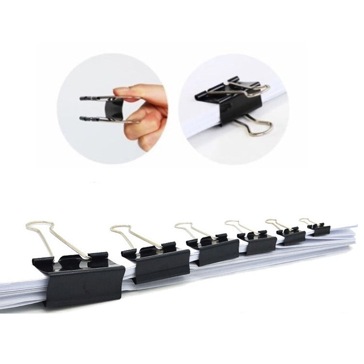 50PCS 32mm Black Metal Clip Notes Letter Paper Clip Office Bind
