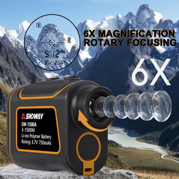 SNDWAY SW600A Handheld Outdoor Waterproof Telescope Range Finder Distance Measurer, 600m