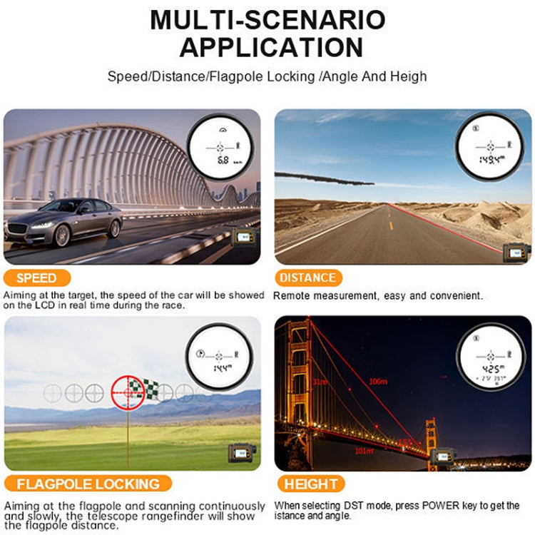 SNDWAY SW1500A Handheld Outdoor Waterproof Telescope Range Finder Distance Measurer, 1500m