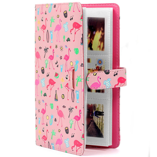 Pink Flamingo Pattern 3 inch DIY PU Mini Creativity Insert Type 32 Pages Exquisite Photo Album for Polaroid