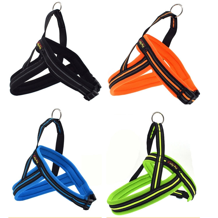 Pet Dogs A7 Reflective Polyester Chest Harness Lead Leash Traction Big Dogs Safety Chain Rope Collar, Size: XS, 2.0*42*50cm