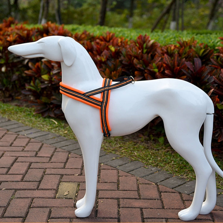 Pet Dogs A7 Reflective Polyester Chest Harness Lead Leash Traction Big Dogs Safety Chain Rope Collar, Size: S, 2.0*50*62cm