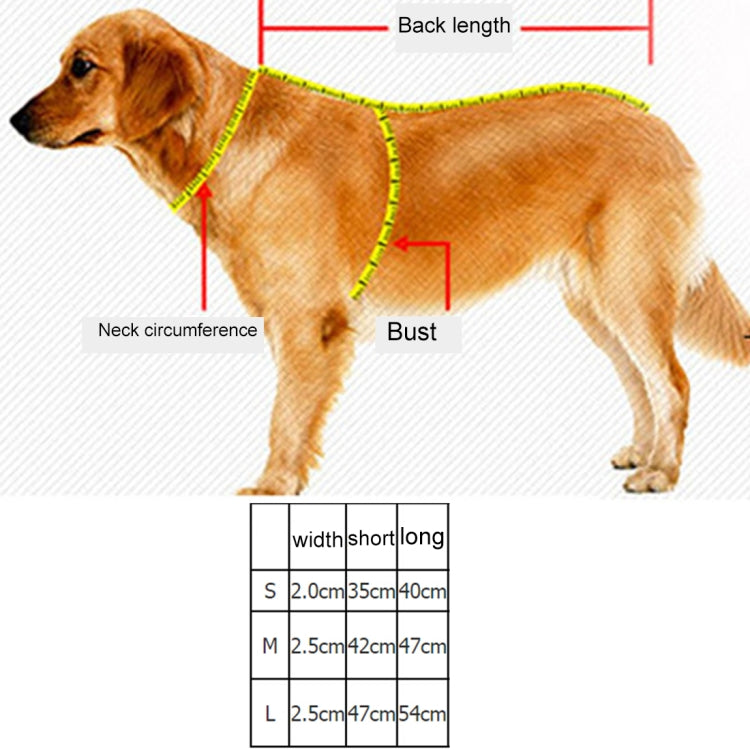 Pet Dogs Polyester Reflective Breathable Pets Collar Traction Lead Leash, Size: L, 2.5*47*54cm