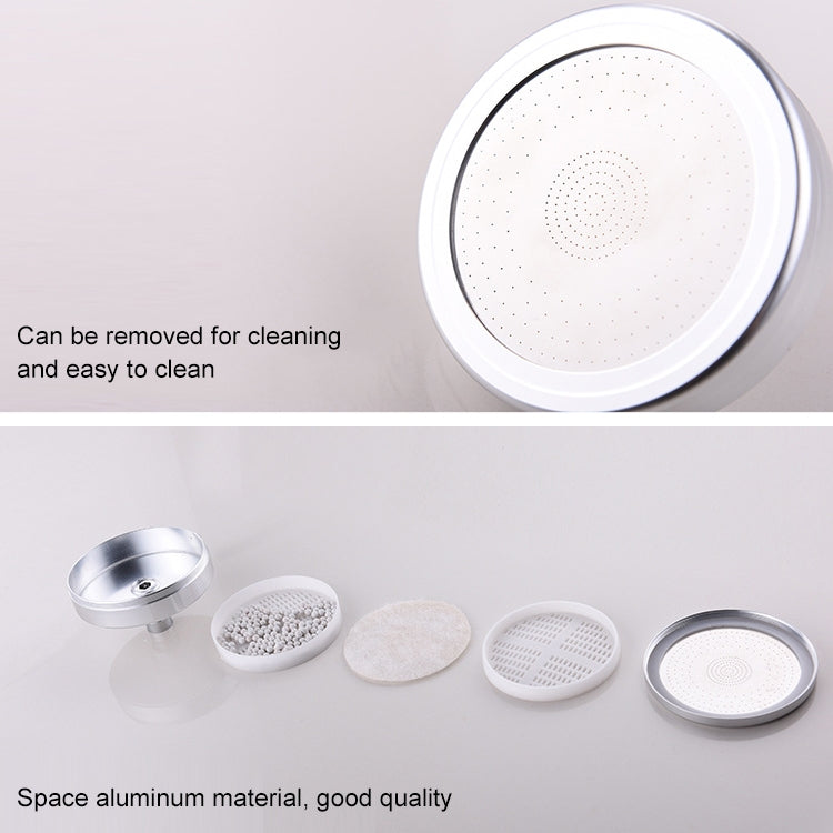 Removable and Washable Space Aluminum Plated Round Pressurized Top Spray Shower Head, Size: 82mm