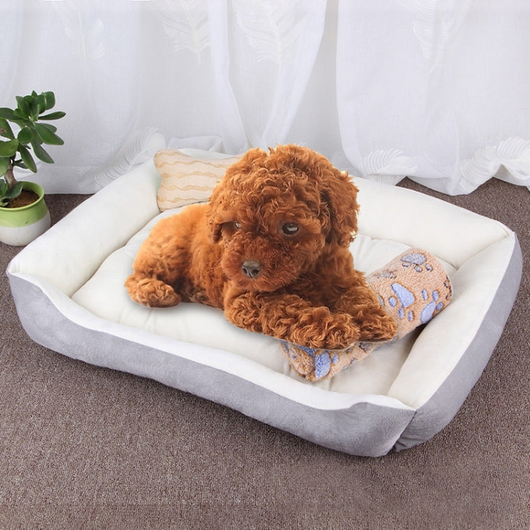 Dog Bone Pattern Big Soft Warm Kennel Pet Dog Cat Mat Blanket, with Blanket Size: M, 70×50×15cm