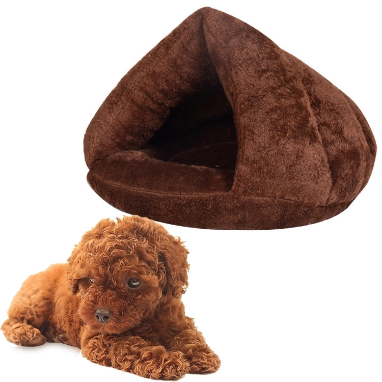 Triangular Cat Kennel Warm Thicken Mongolian Yurt Pet Dogs Cats House Size: M, 40×40×30cm