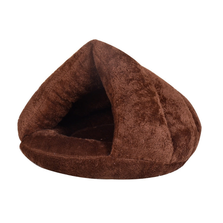 Triangular Cat Kennel Warm Thicken Mongolian Yurt Pet Dogs Cats House Size: M, 40×40×30cm, Size: M