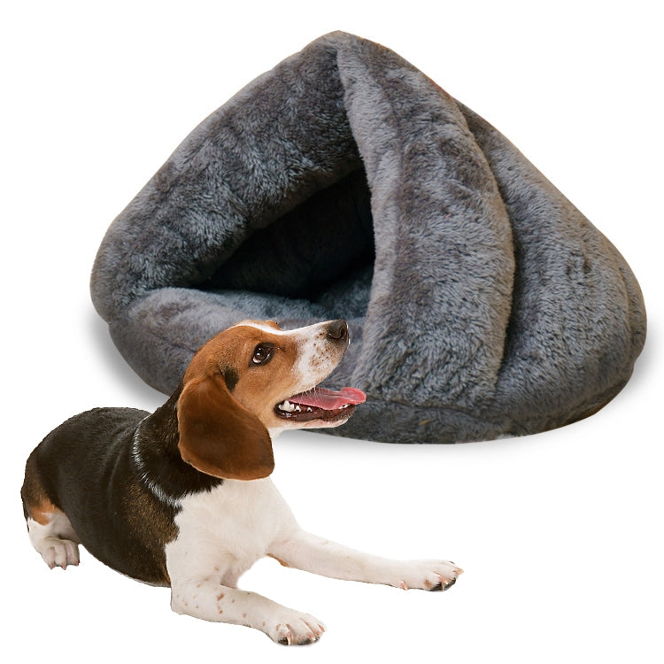 Triangular Cat Kennel Warm Thicken Mongolian Yurt Pet Dogs Cats House Size: L, 45×45×33cm