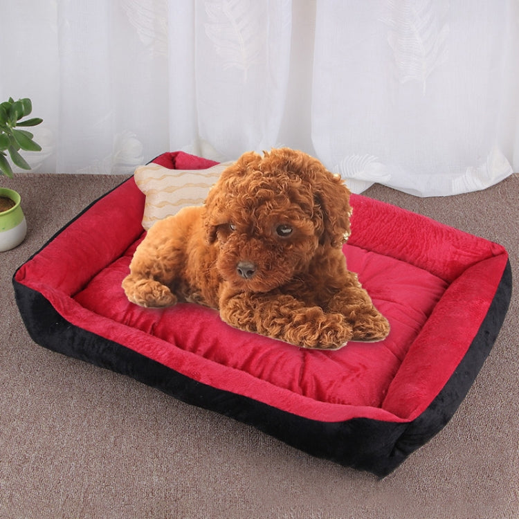 Dog Bone Pattern Big Soft Warm Kennel Pet Dog Cat Mat Blanket, Size: XL, 90×70×15cm