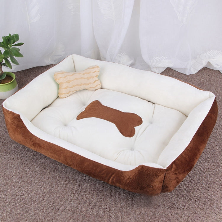 Dog Bone Pattern Big Soft Warm Kennel Pet Dog Cat Mat Blanket, Size: S, 60×45×15cm