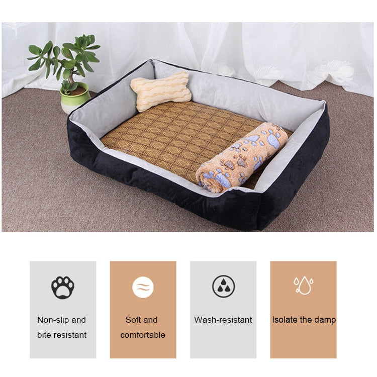 Dog Bone Pattern Big Soft Warm Kennel Pet Dog Cat Mat Blanket, Size: S, 60×45×15cm