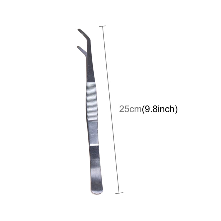 3pcs Stainless Steel Plants Cleaner Tool Crooked Tweezer Plants Cleaning Tool Aquarium Maintenance Tools Marine Aquarium Live Plants Tweezers,Length:25cm