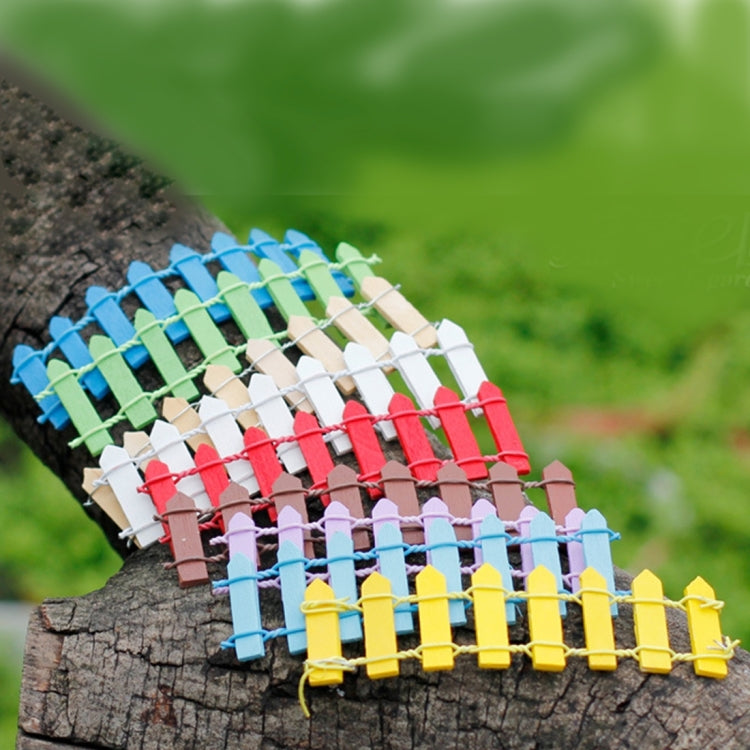 10 PCS Mini Small Fence Barrier Wooden Craft Wooden Small Fence Moss Micro-landscape Ornaments, Random Color Delivery